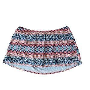 Cacique Lane Bryant womens swimsuit bottom skirt size 18 multi color pattern NWT